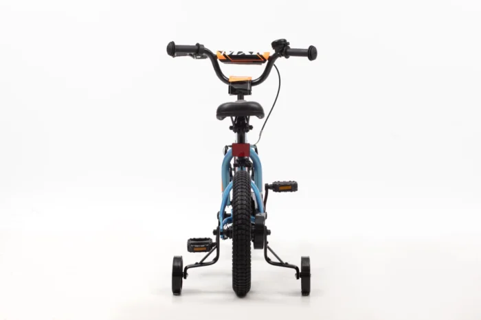 אופני ילדים BMX MXR 14 אינץ' Raleigh בצבע כחול – שלדת אלומיניום קלה, גלגלי עזר לביטחון, בלם רגל אחורי ובלם V קדמי, מתאים לגילאי 3–5 בתל אביב – אופני שחף