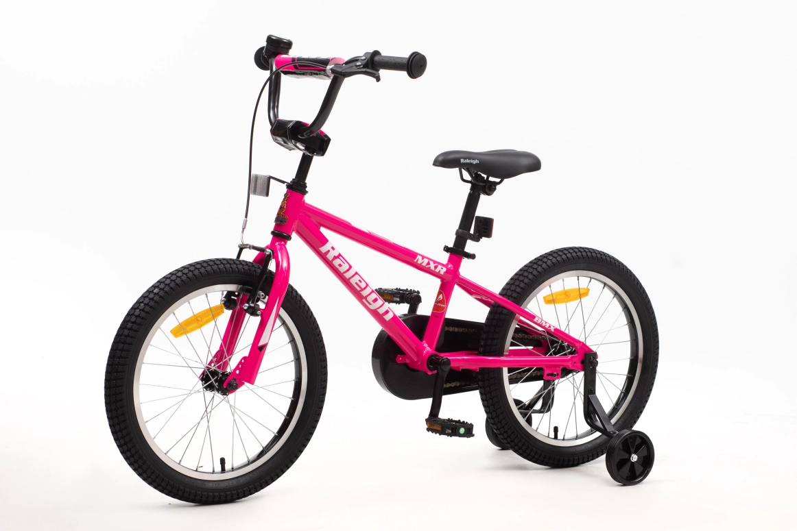 BMX Raleigh MXR 18 11 אופני BMX Raleigh MXR 18 אינץ׳ לילדים – אלומיניום קל, גלגלי 18 אינץ׳, בלם V קדמי ומעצור רגל אחורי